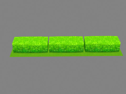 Cartoon garden grass bushes - Strips 3D 모델
