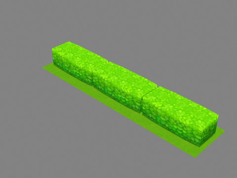 Cartoon garden grass bushes - Strips 3D Model