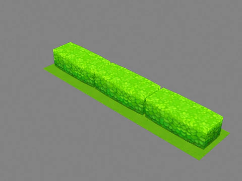 Cartoon garden grass bushes - Strips 3D Model