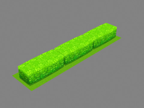 Cartoon garden grass bushes - Strips 3D Model