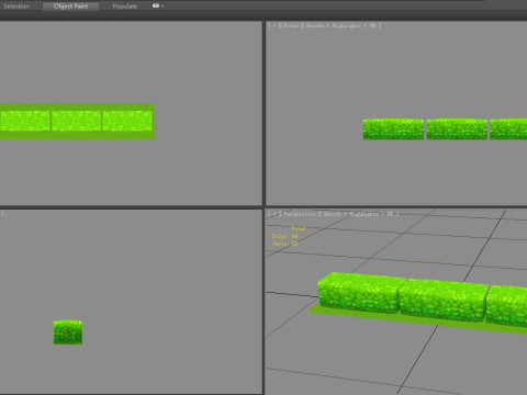 Cartoon garden grass bushes - Strips 3D Model