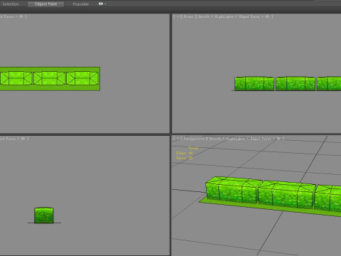 Cartoon garden grass bushes - Strips 3D Model