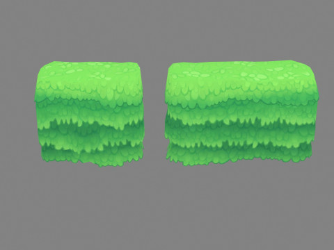 Cartoon grass bushes - shrubs Modello 3D