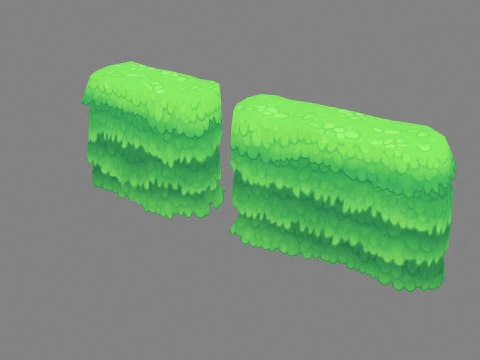 Cartoon grass bushes - shrubs 3D Model