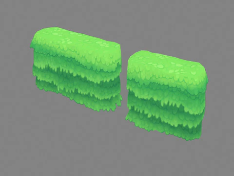 Cartoon grass bushes - shrubs 3D Model
