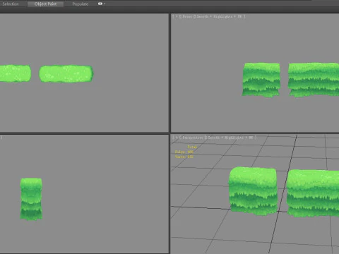 Cartoon grass bushes - shrubs 3D Model