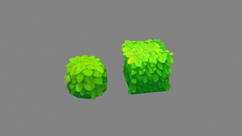 Cartoon garden grass bushes - horticulture 3D Model .c4d .max .obj .3ds .fbx .stl .blend