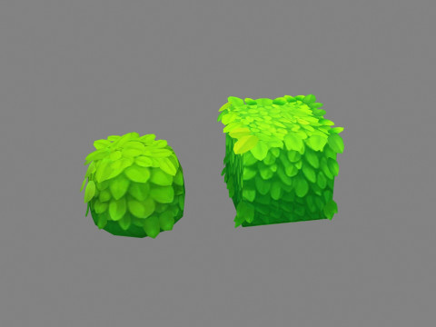 Cartoon garden grass bushes - horticulture 3D Model