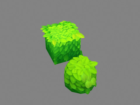 Cartoon garden grass bushes - horticulture 3D Model