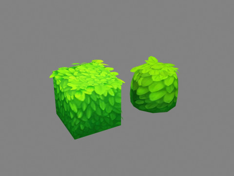 Cartoon garden grass bushes - horticulture 3D Model
