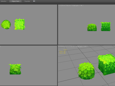 Cartoon garden grass bushes - horticulture 3D Model