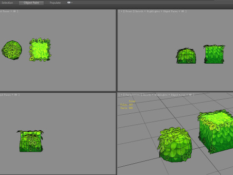 Cartoon garden grass bushes - horticulture 3D Model
