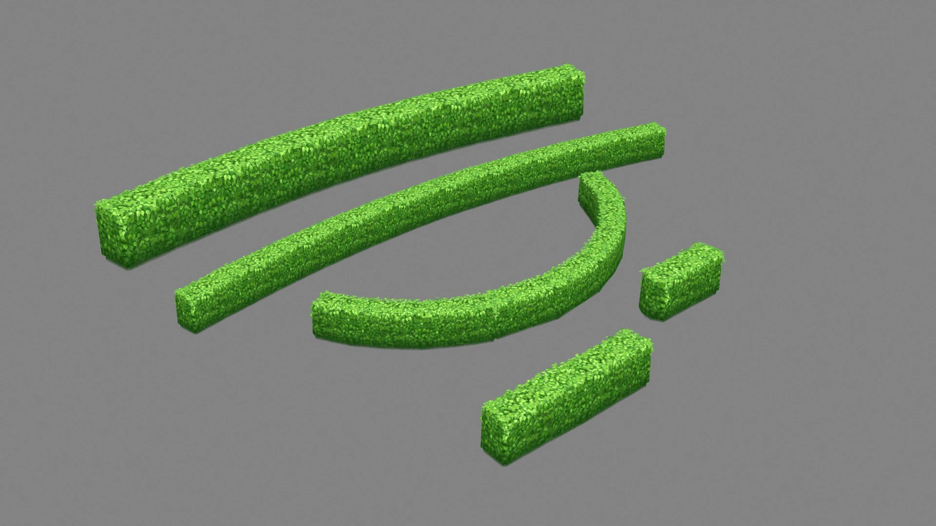 Garden Gardening Combination - Cartoon Grass bushes 3D Model .c4d .max .obj .3ds .fbx .stl .blend
