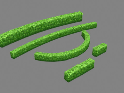 Garden Gardening Combination - Cartoon Grass bushes 3D 모델
