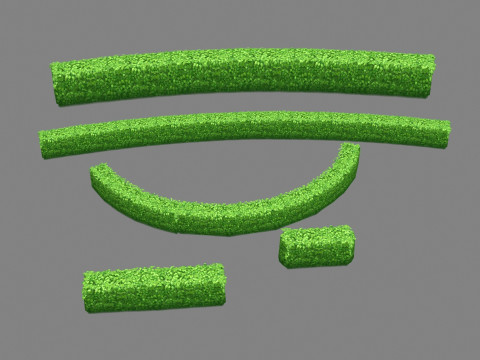Garden Gardening Combination - Cartoon Grass bushes 3D 모델