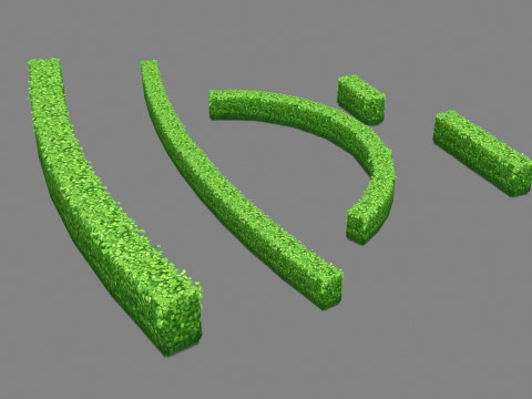 Garden Gardening Combination - Cartoon Grass bushes 3D 모델