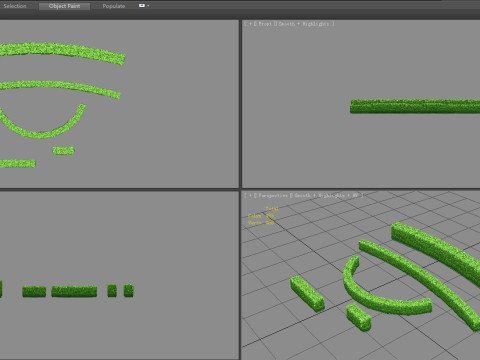 Garden Gardening Combination - Cartoon Grass bushes 3D 모델