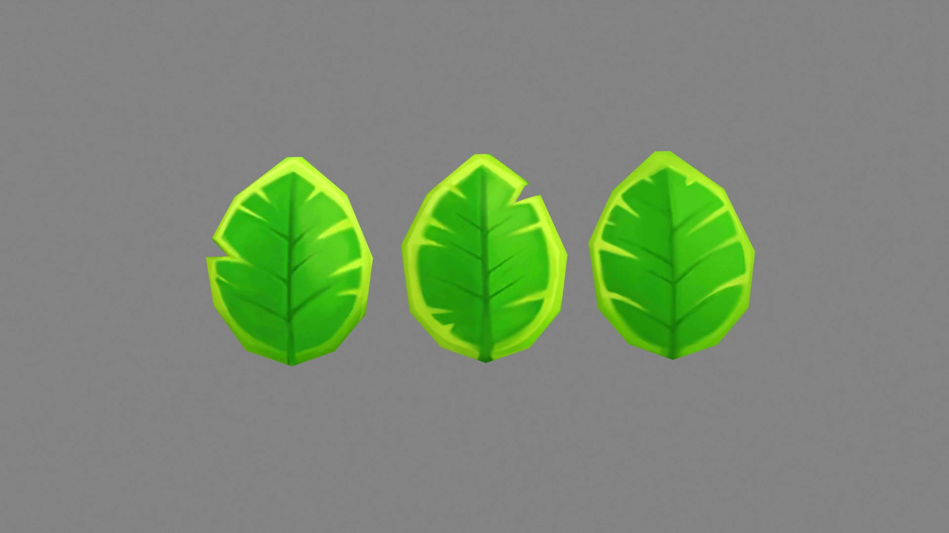 Folhas de desenho animado - folha verde Modelo 3D .c4d .max .obj .3ds .fbx .stl .blend 