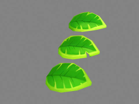 Folhas de desenho animado - folha verde Modelo 3D