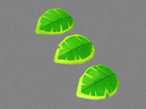Folhas de desenho animado - folha verde Modelo 3D