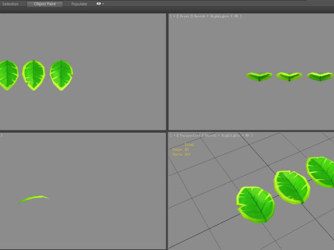 Cartoon leaves - green leaf 3D Model