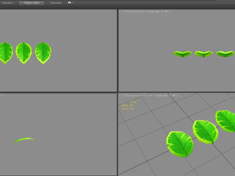 Folhas de desenho animado - folha verde Modelo 3D
