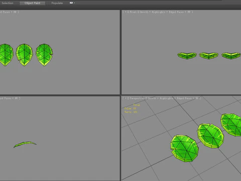 Folhas de desenho animado - folha verde Modelo 3D