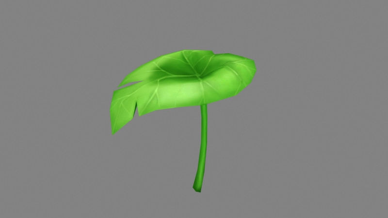 A taro leaf - Cartoon leaf 3Dモデル .c4d .max .obj .3ds .fbx .stl .blend 