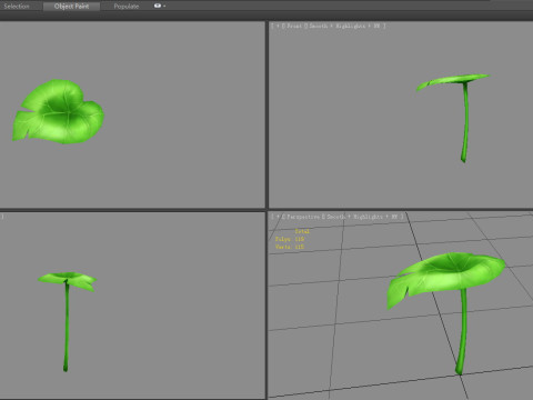 A taro leaf - Cartoon leaf 3Dモデル