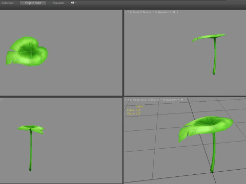 A taro leaf - Cartoon leaf 3D Model