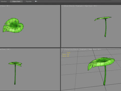 A taro leaf - Cartoon leaf 3D Model