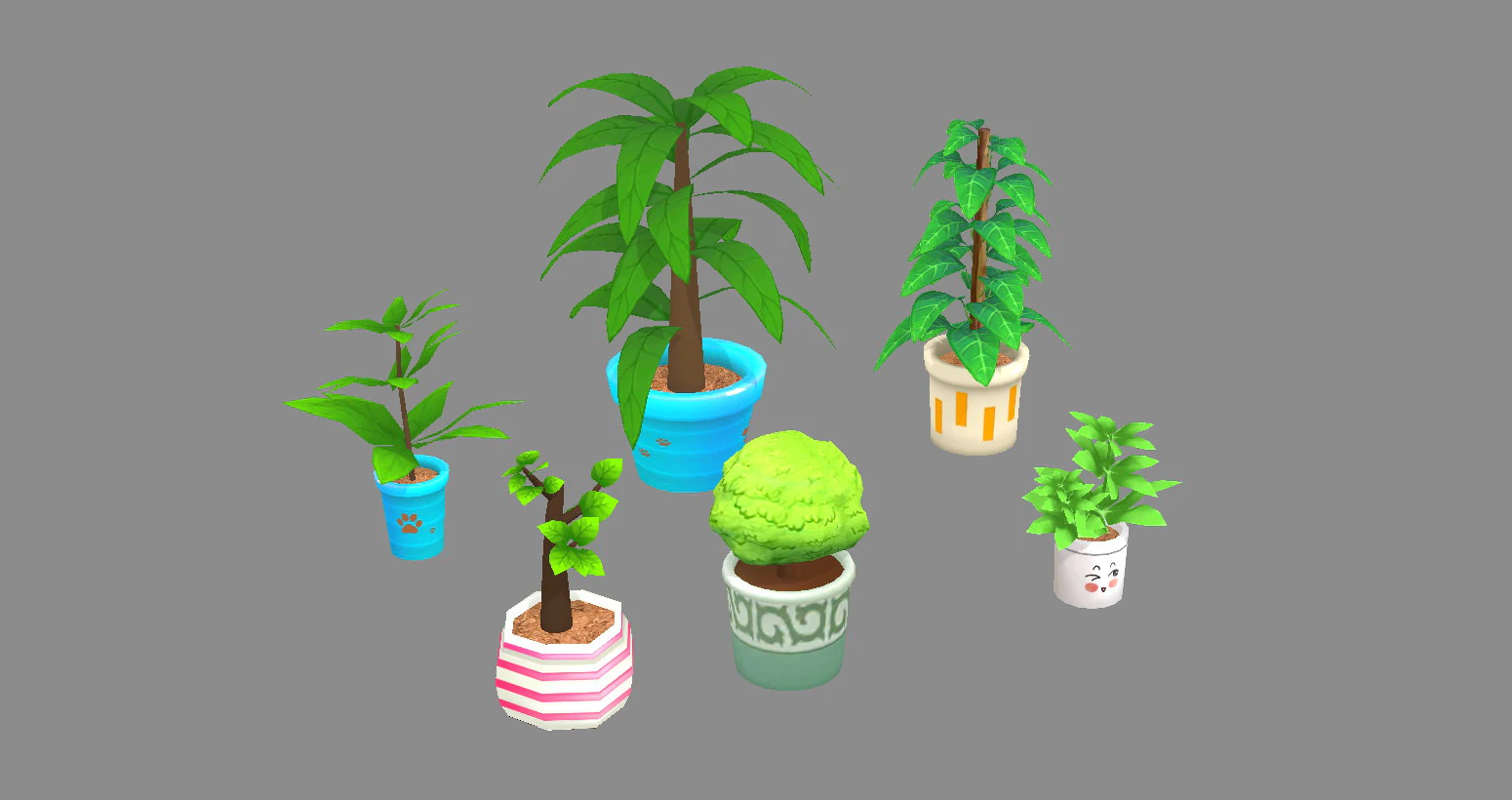 Potted plants - A 3D Model .c4d .max .obj .3ds .fbx .stl .blend 