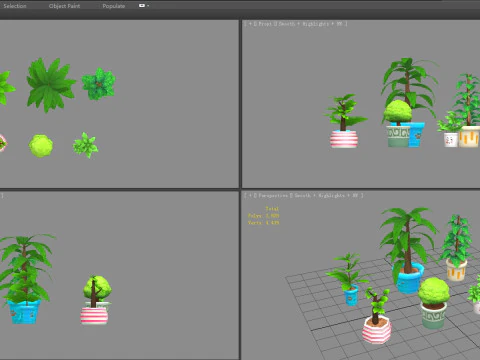 Potted plants - A 3D Model