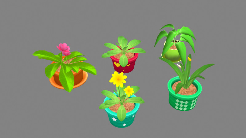 Potted plants - B 3D Modell .c4d .max .obj .3ds .fbx .stl .blend