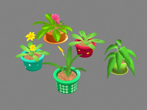 Potted plants - B 3D Modell