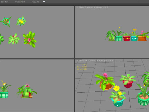 Potted plants - B 3D Modell
