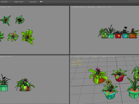 Potted plants - B 3D Model