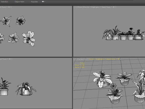 Potted plants - B 3D Model