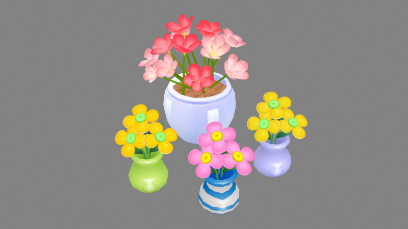Potted flowers 3D मॉडल .c4d .max .obj .3ds .fbx .stl .blend 