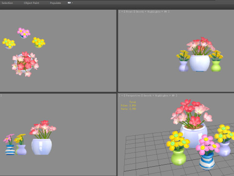 Potted flowers 3D मॉडल