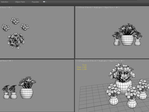 Potted flowers 3D मॉडल