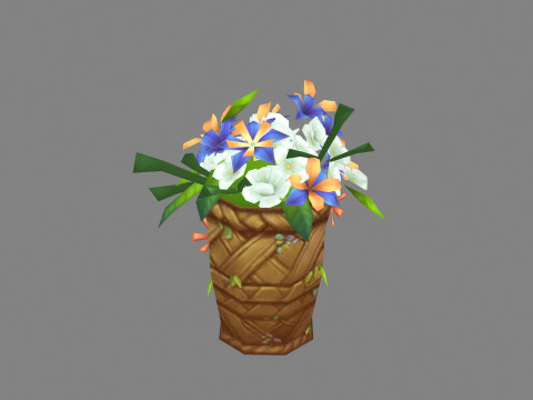 A basket of flowers 3D-Modell