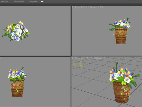 A basket of flowers 3D-Modell