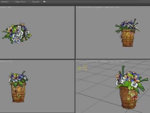 A basket of flowers 3D-Modell