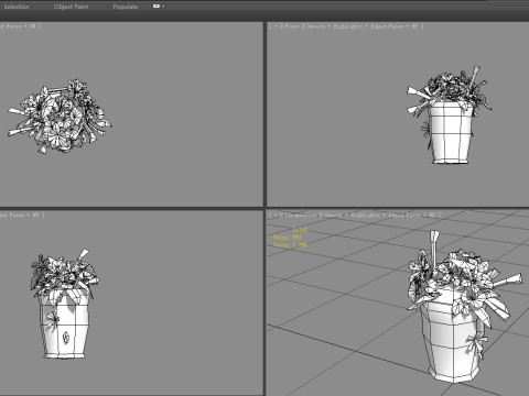 A basket of flowers 3D-Modell