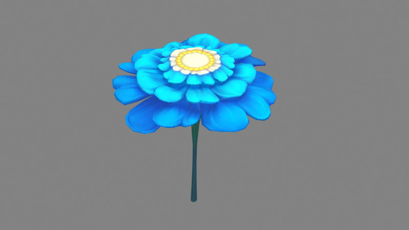 A blue flower 3D Model .c4d .max .obj .3ds .fbx .stl .blend 