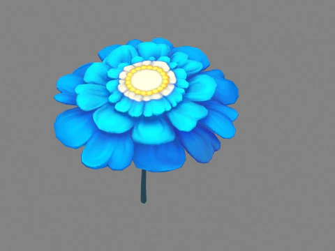 A blue flower 3D Model