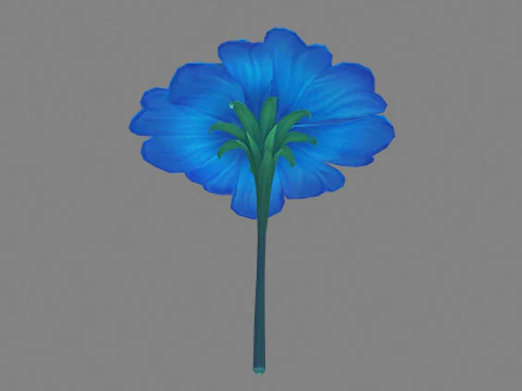 A blue flower 3D Model