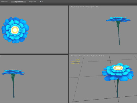 A blue flower 3D Model
