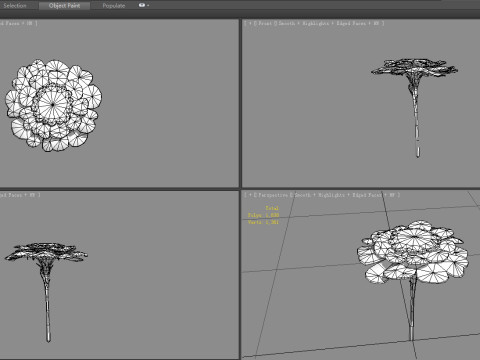 A blue flower 3D Model